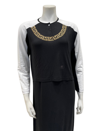 Chicolli N5013-24B Silicon Print Cotton Nursing Nightgown myselflingerie.com